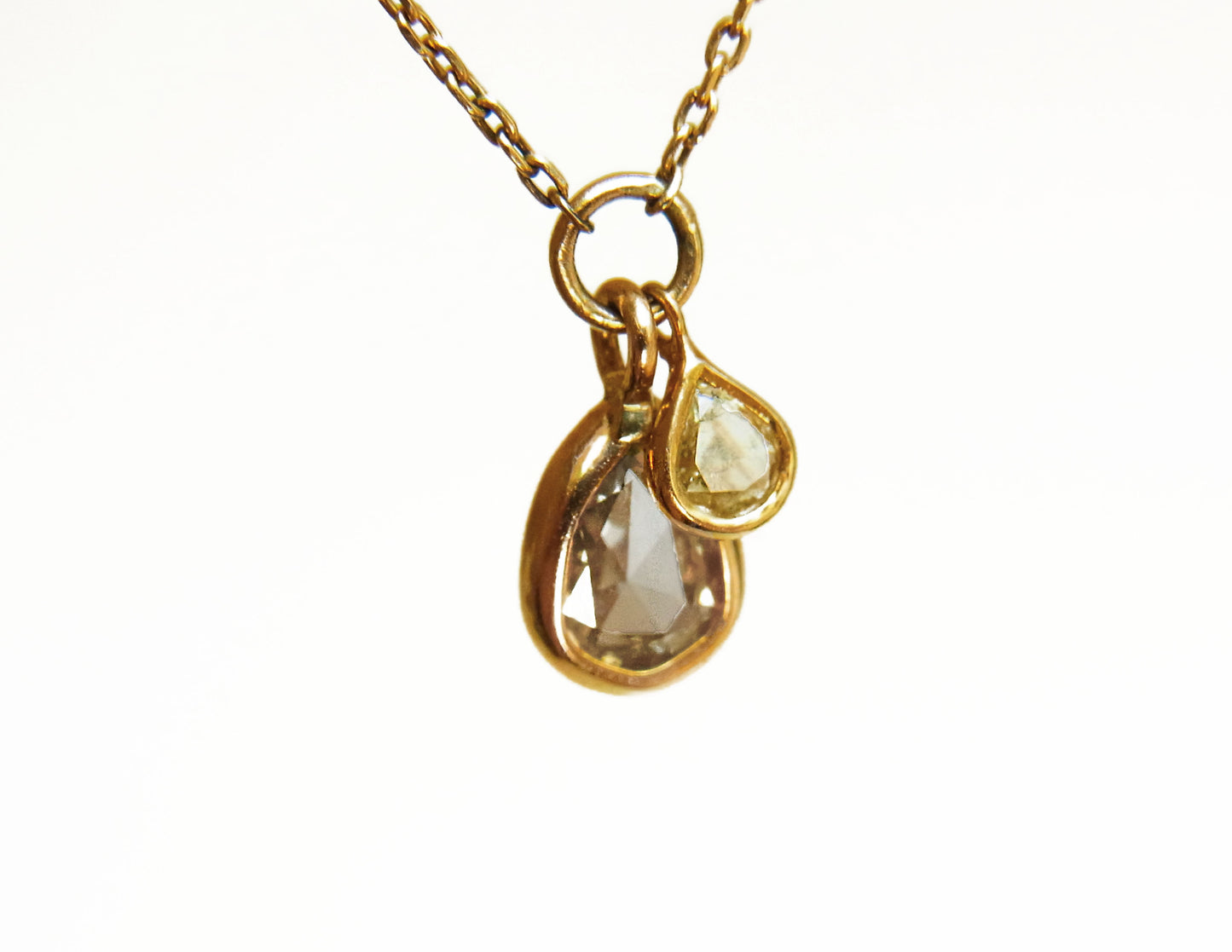 rosecut diamond  2P necklace  /K18(40cm)