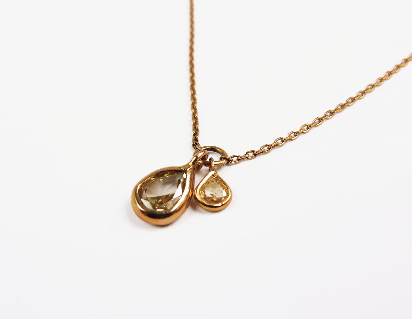 rosecut diamond 2P necklace /K18(40cm)