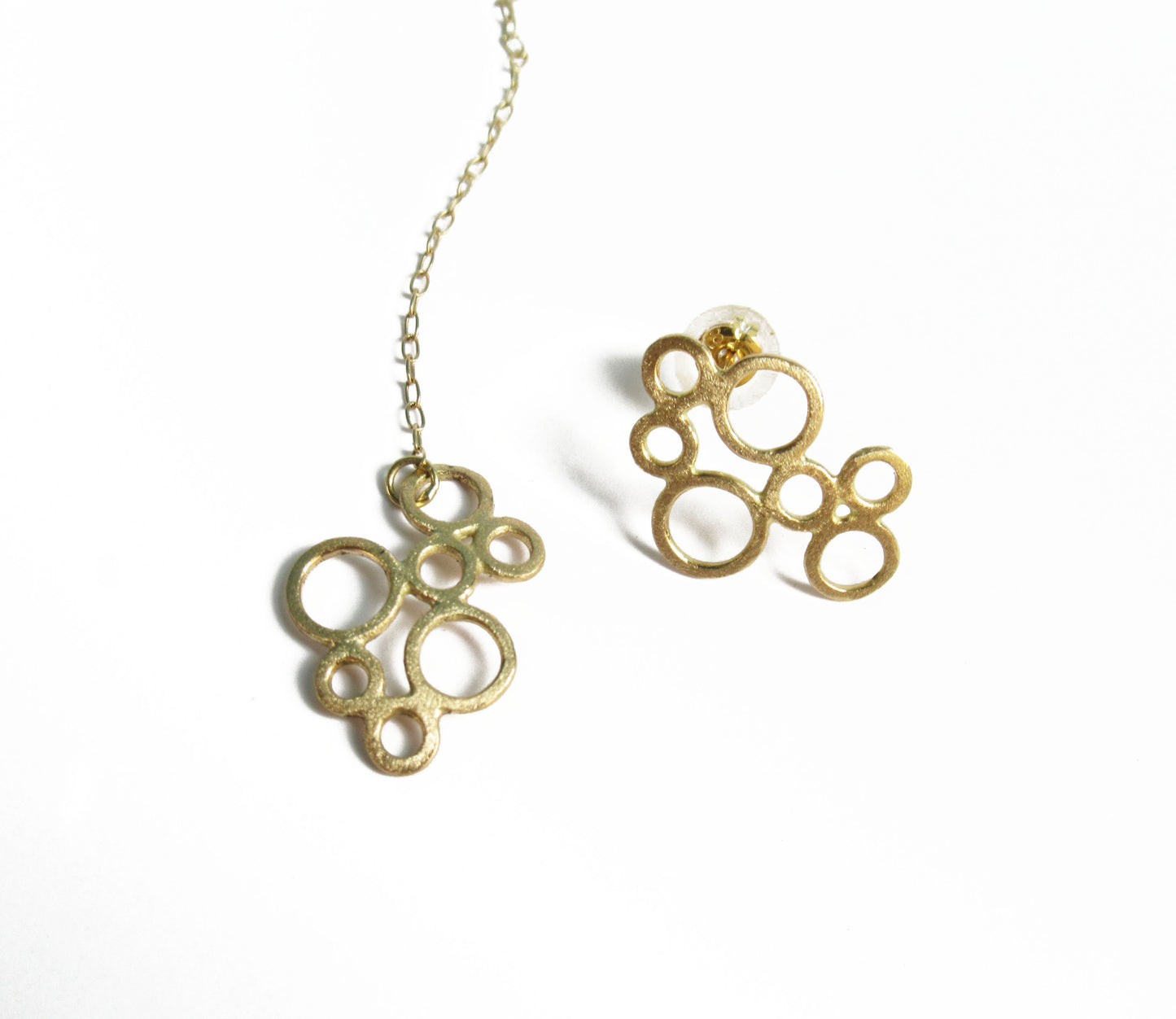 bubble chain earring 2 /K18 (片耳)