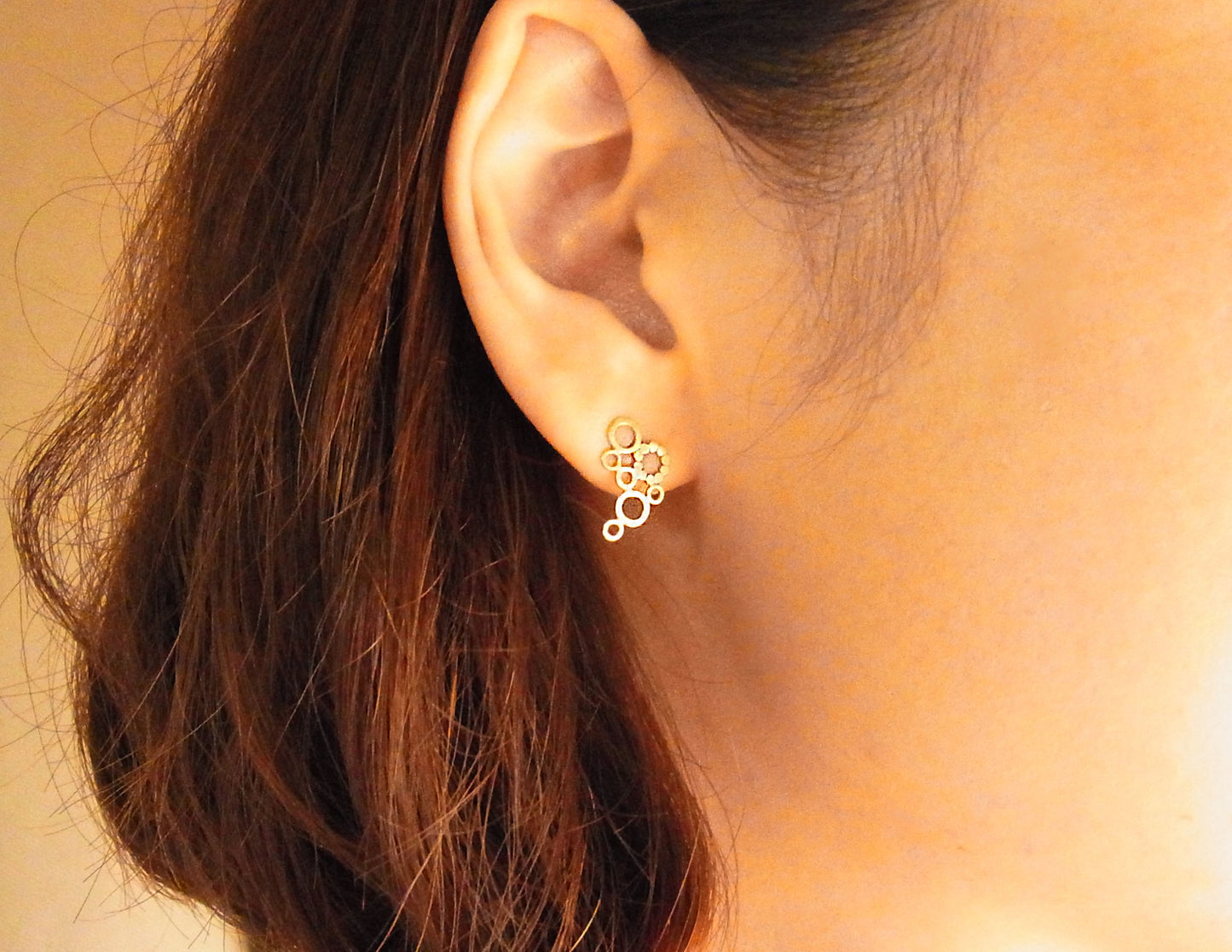 bubble earring 4 / K18 (片耳)