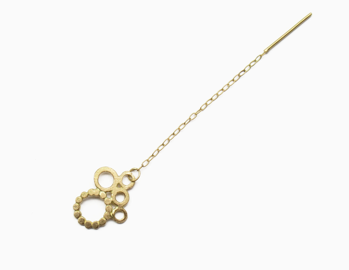 bubble chain pierced earring 3 / K18 (片耳)