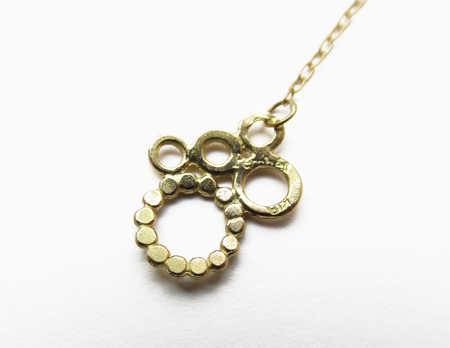 bubble chain pierced earring 3 / K18 (片耳)