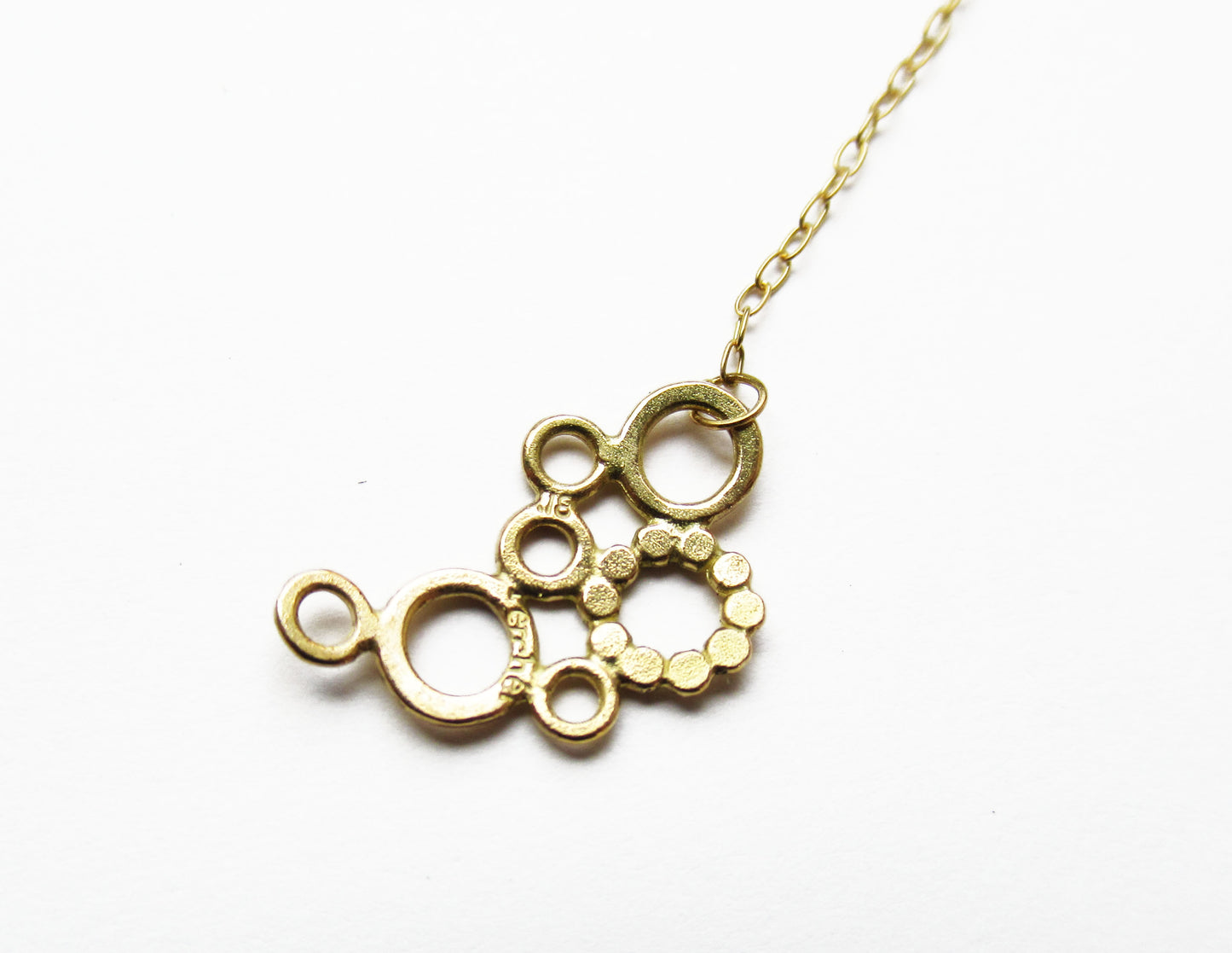bubble chain earring 4 /K18 (片耳)