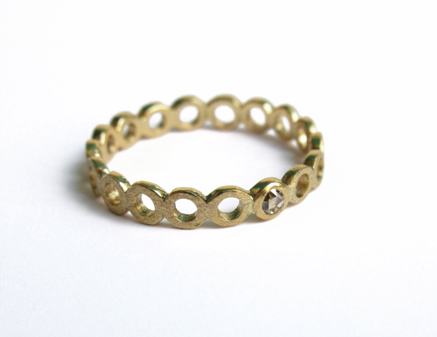 circle diamond ring 1 (brown diamond)/ K18,Diamond
