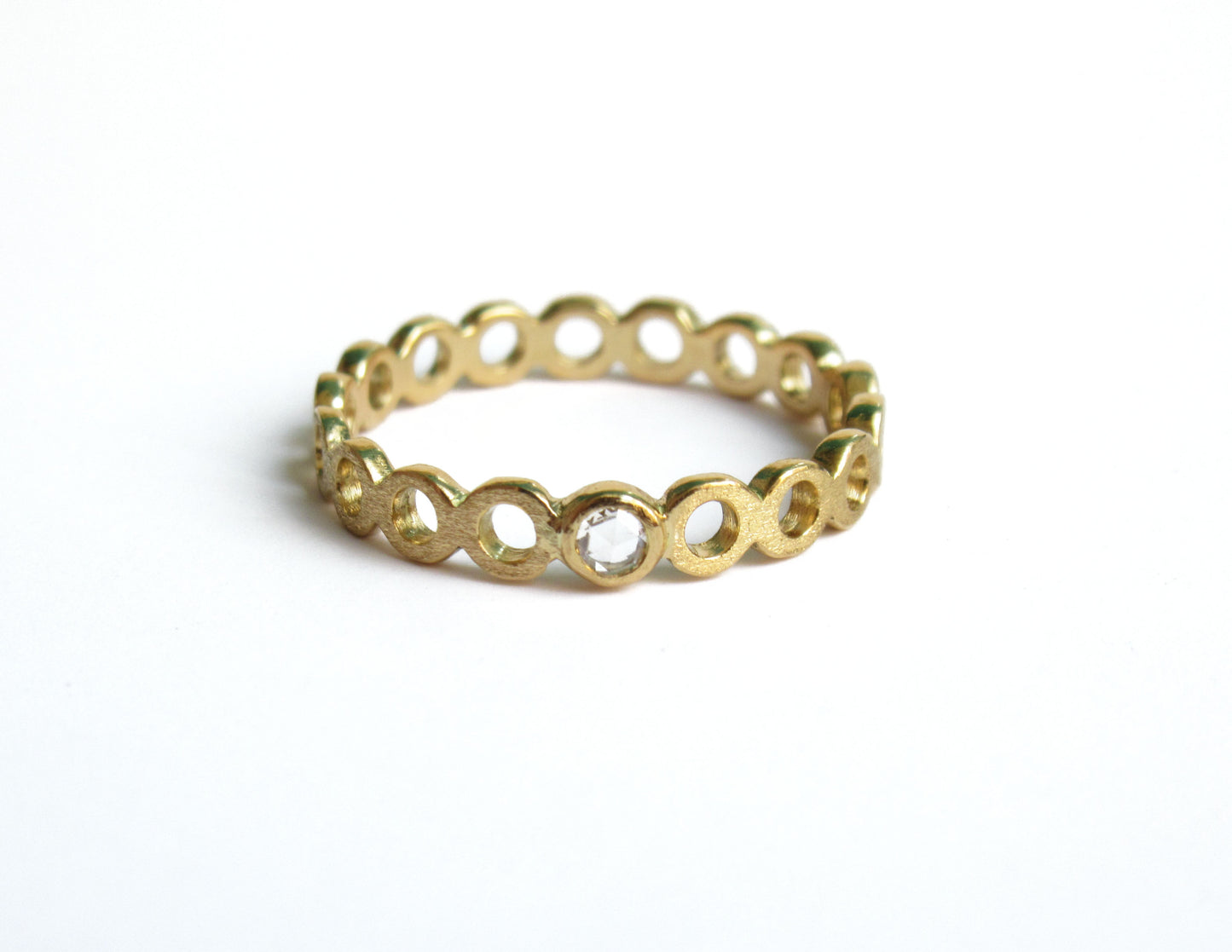 circle diamond ring 1 (white diamond)/ K18,Diamond