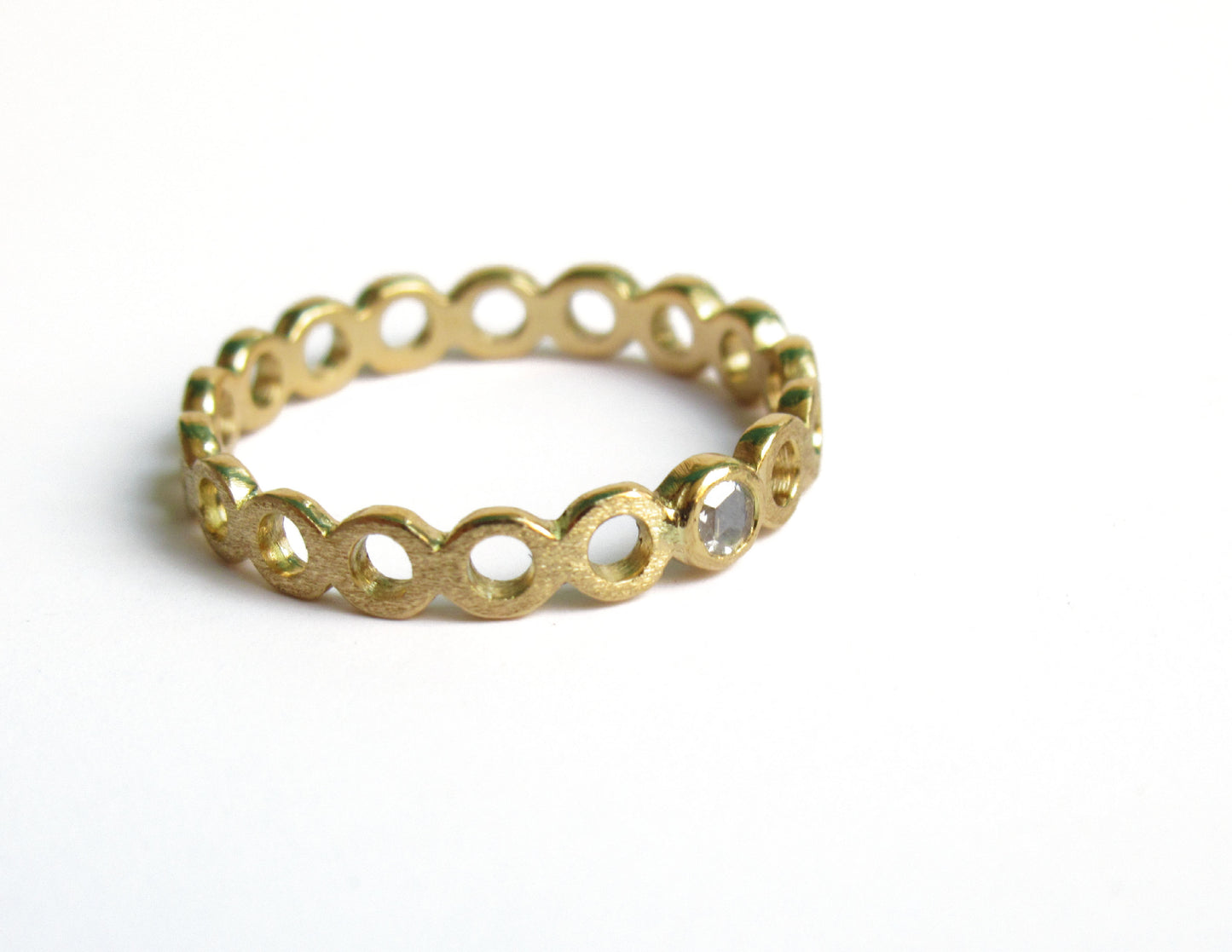 circle diamond ring 1 (white diamond)/ K18,Diamond