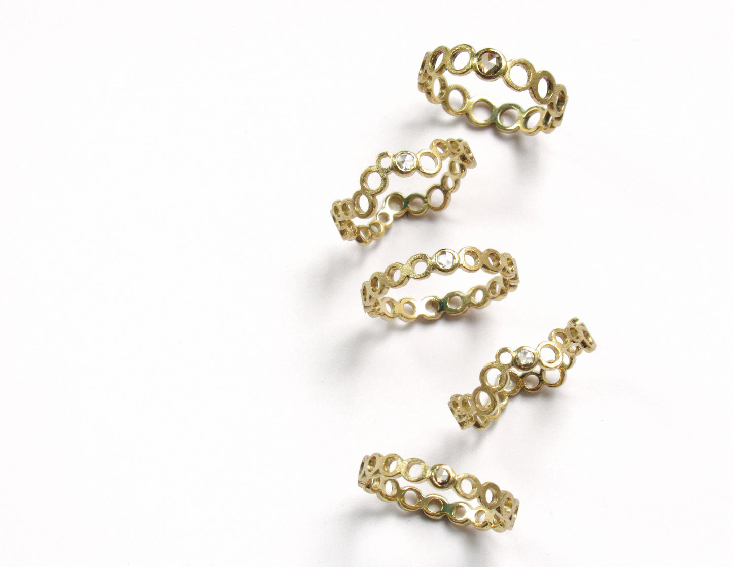 circle diamond ring 1 (white diamond)/ K18,Diamond