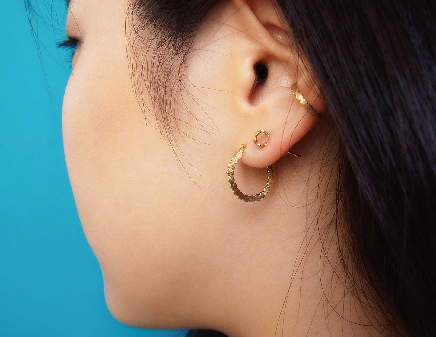 marumaru hoop pierced earring 2 / K18 (片耳)