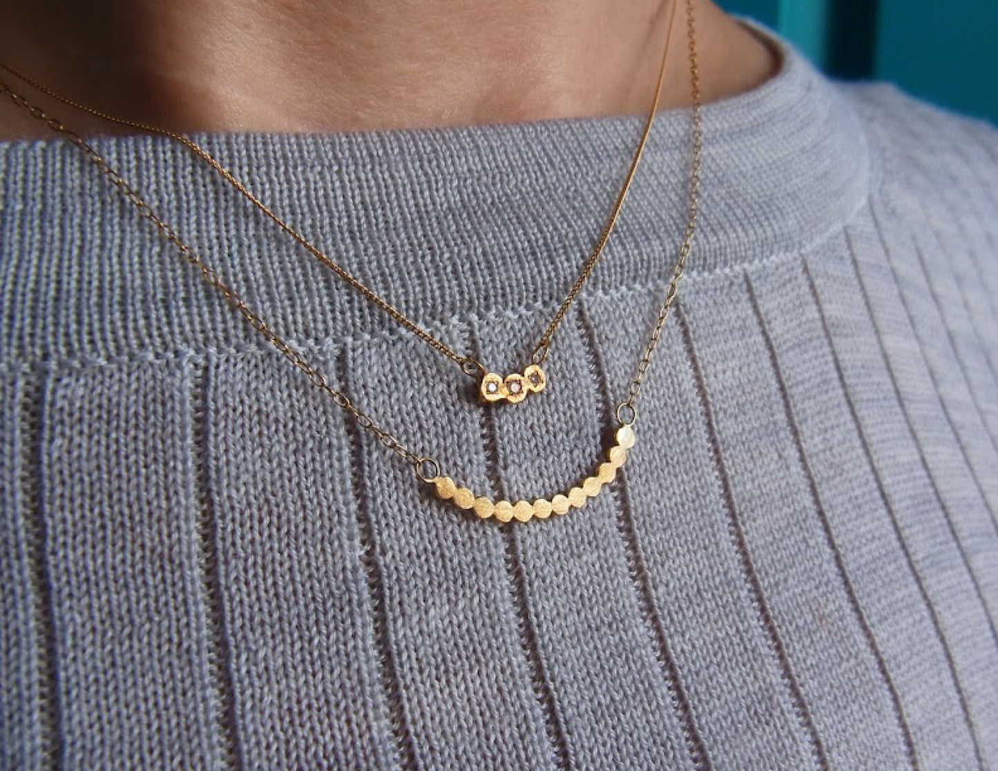 marumaru dia3P necklace (K18/40cm)
