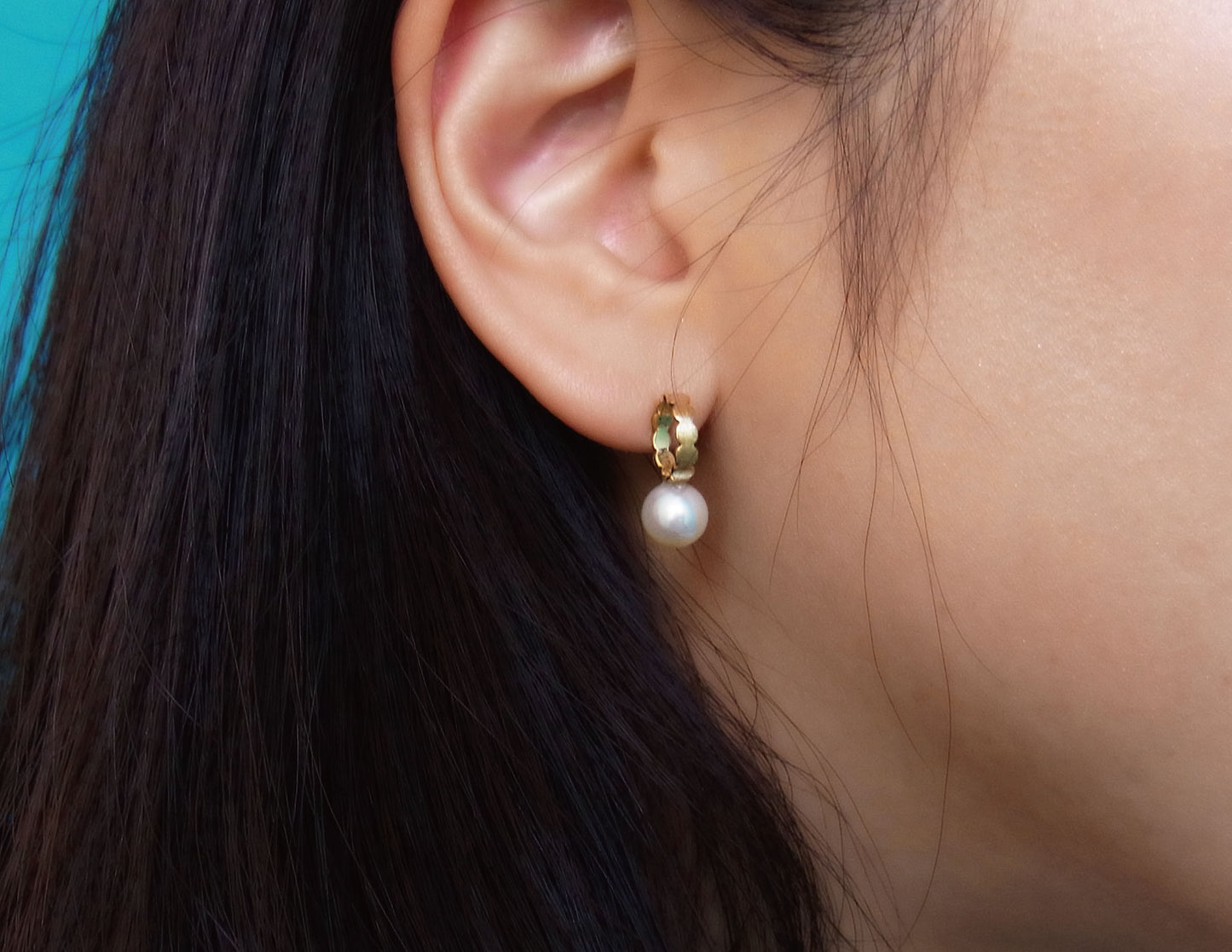 marumaru pearl pierced earring 3 / K18 (片耳)