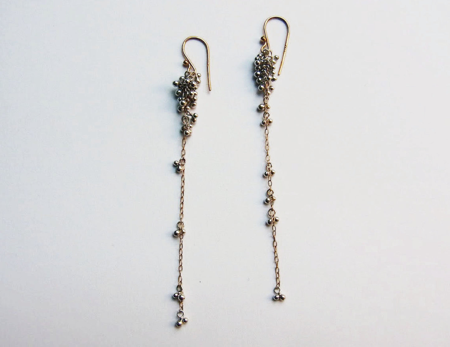 suzunari fusa pierced earring /K18,Pure Silver (両耳)