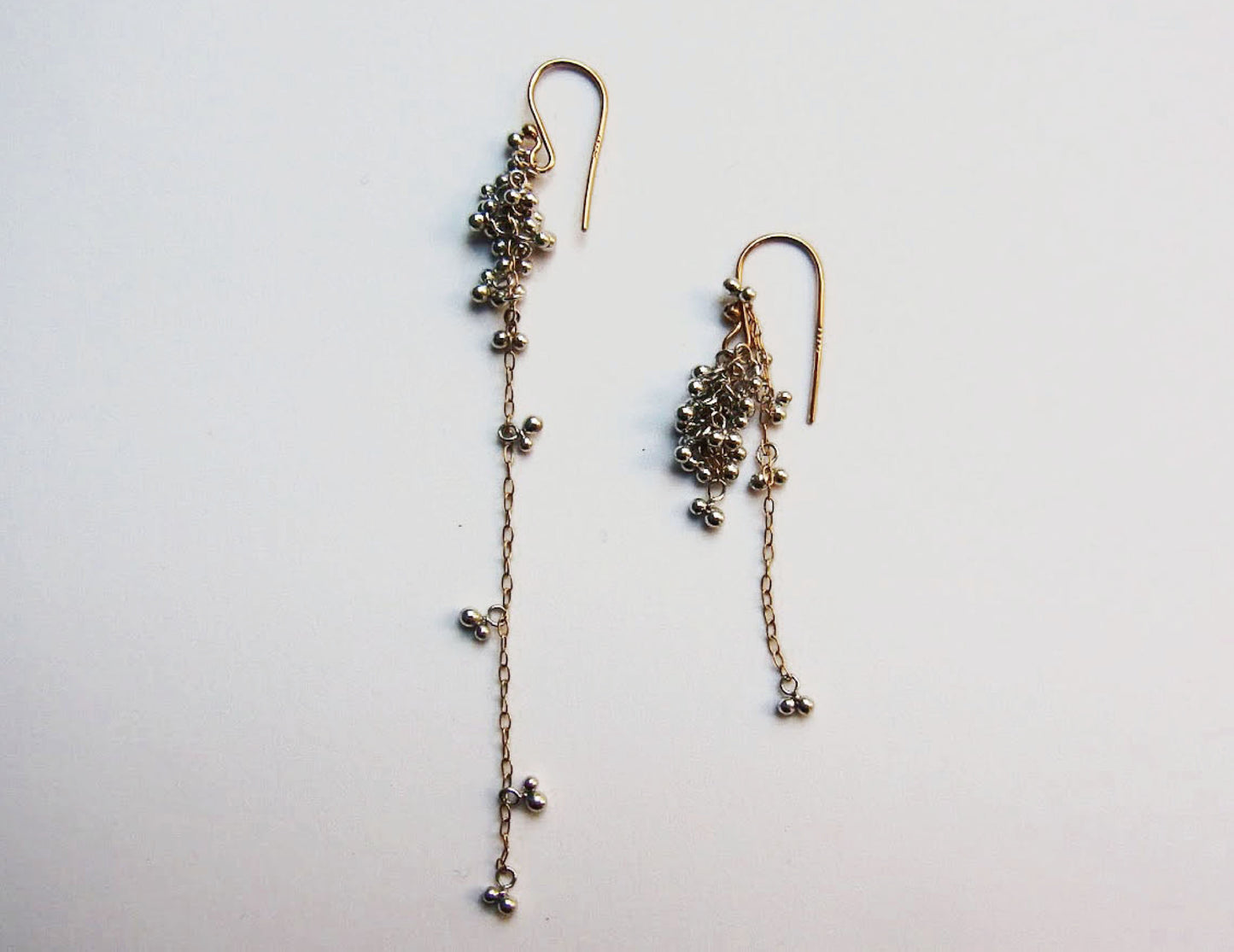 suzunari fusa pierced earring /K18,Pure Silver (両耳)