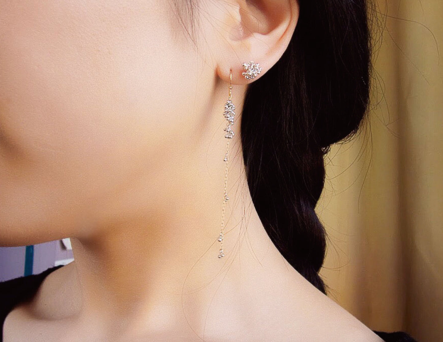 suzunari fusa pierced earring /K18,Pure Silver (両耳)