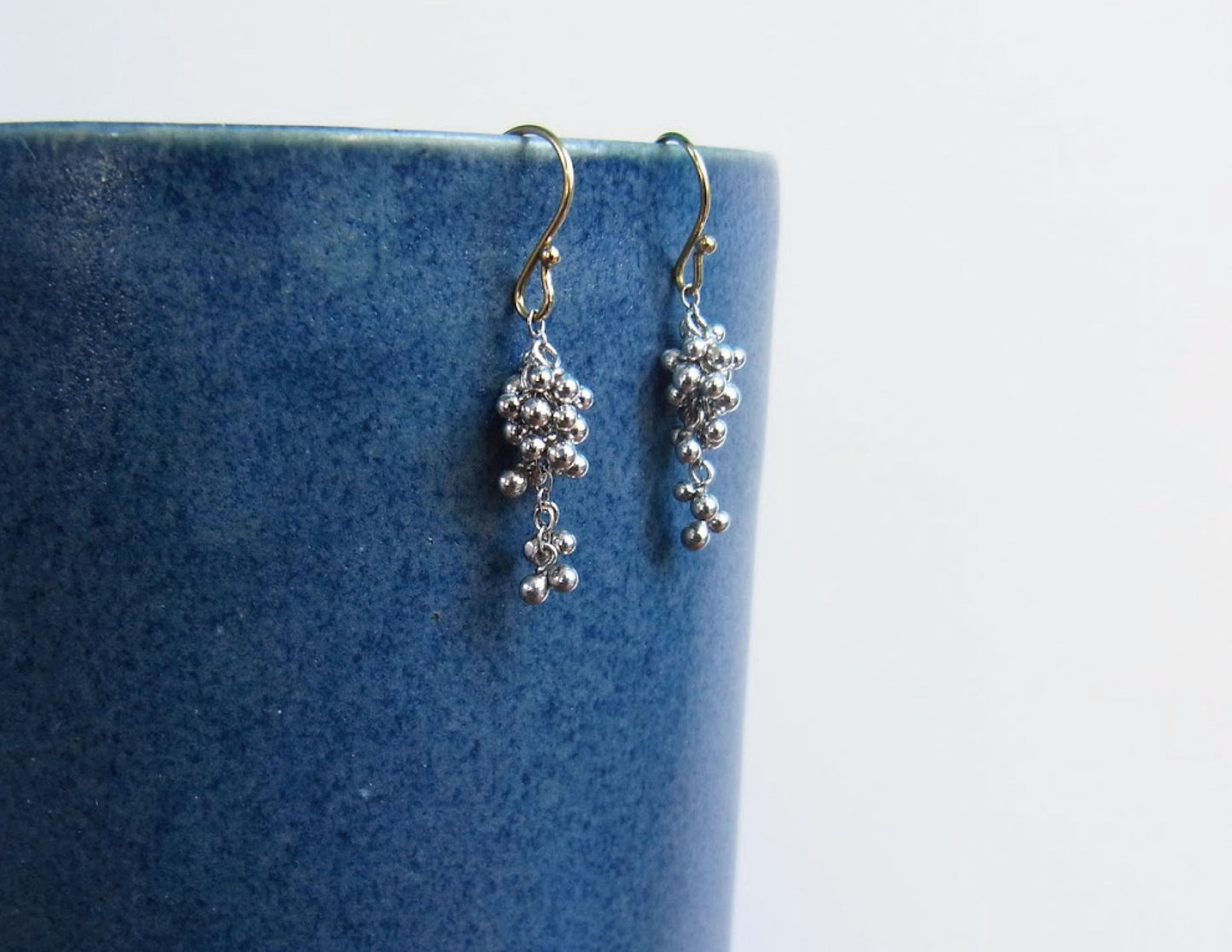 suzunari earring /K18,Pure Silver (両耳)