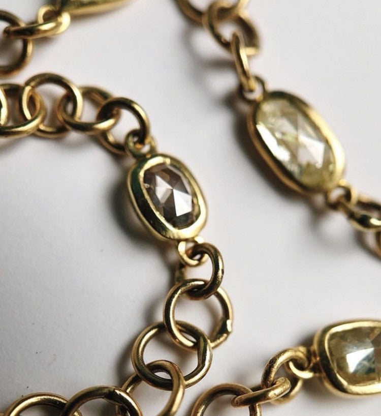 bubble chain diamond ring　