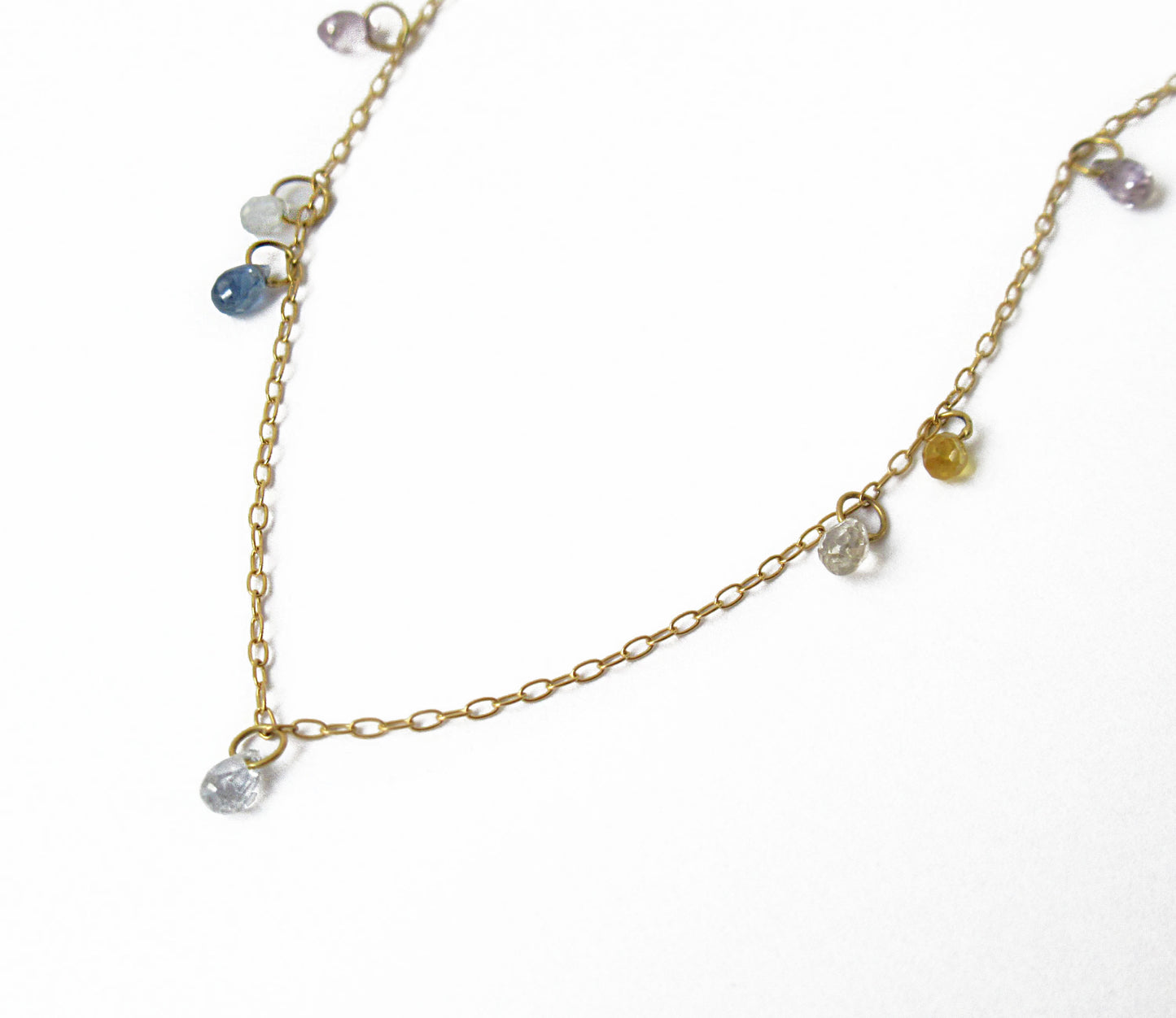 multi color sapphire10P random necklace (40cm)