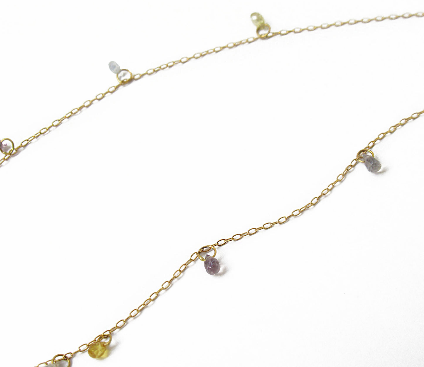 multi color sapphire10P random necklace (40cm)