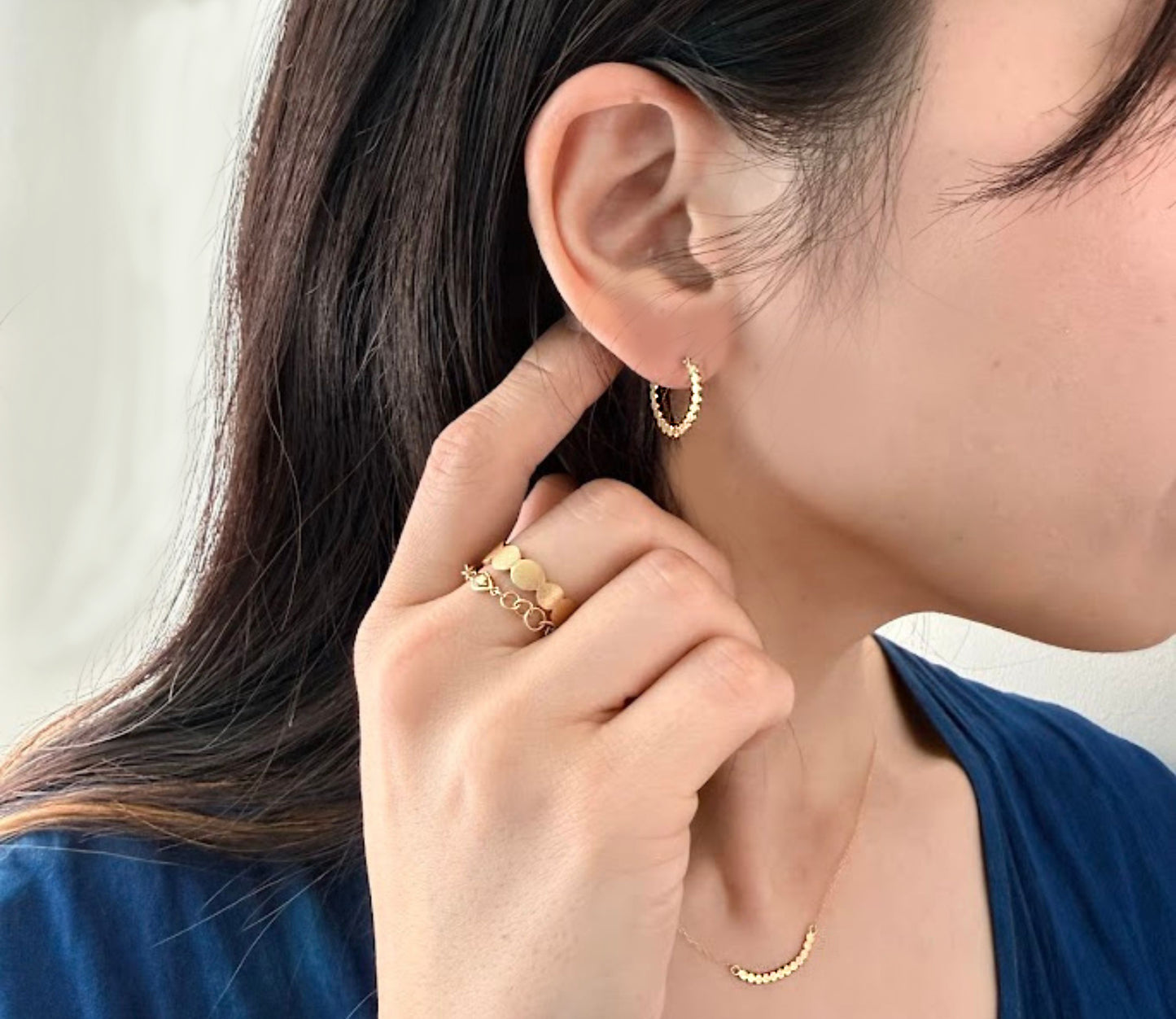 marumaru hoop pierced earring 2 / K18 (片耳)