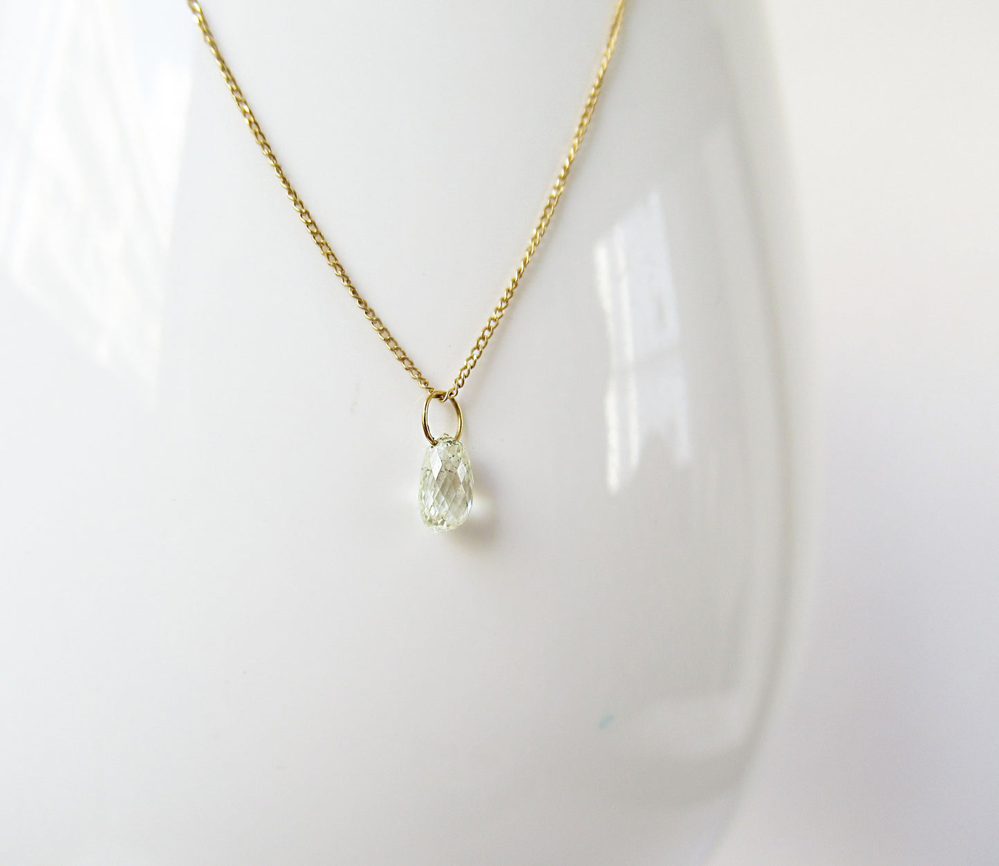 0.37ct tiny diamond necklace 2 /K18(40cm)