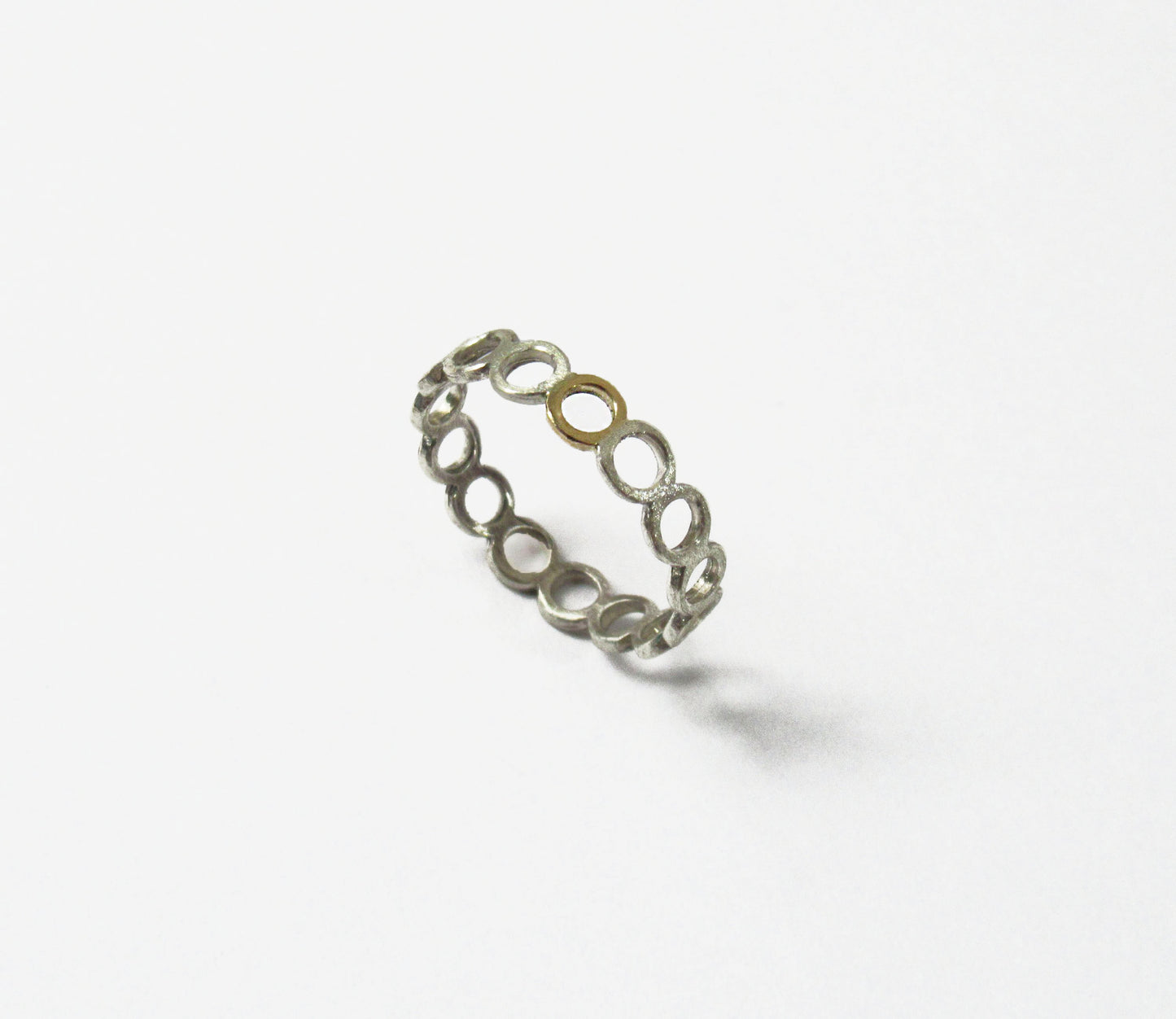 Silver×K18 circle ring  / Silver,K18YG