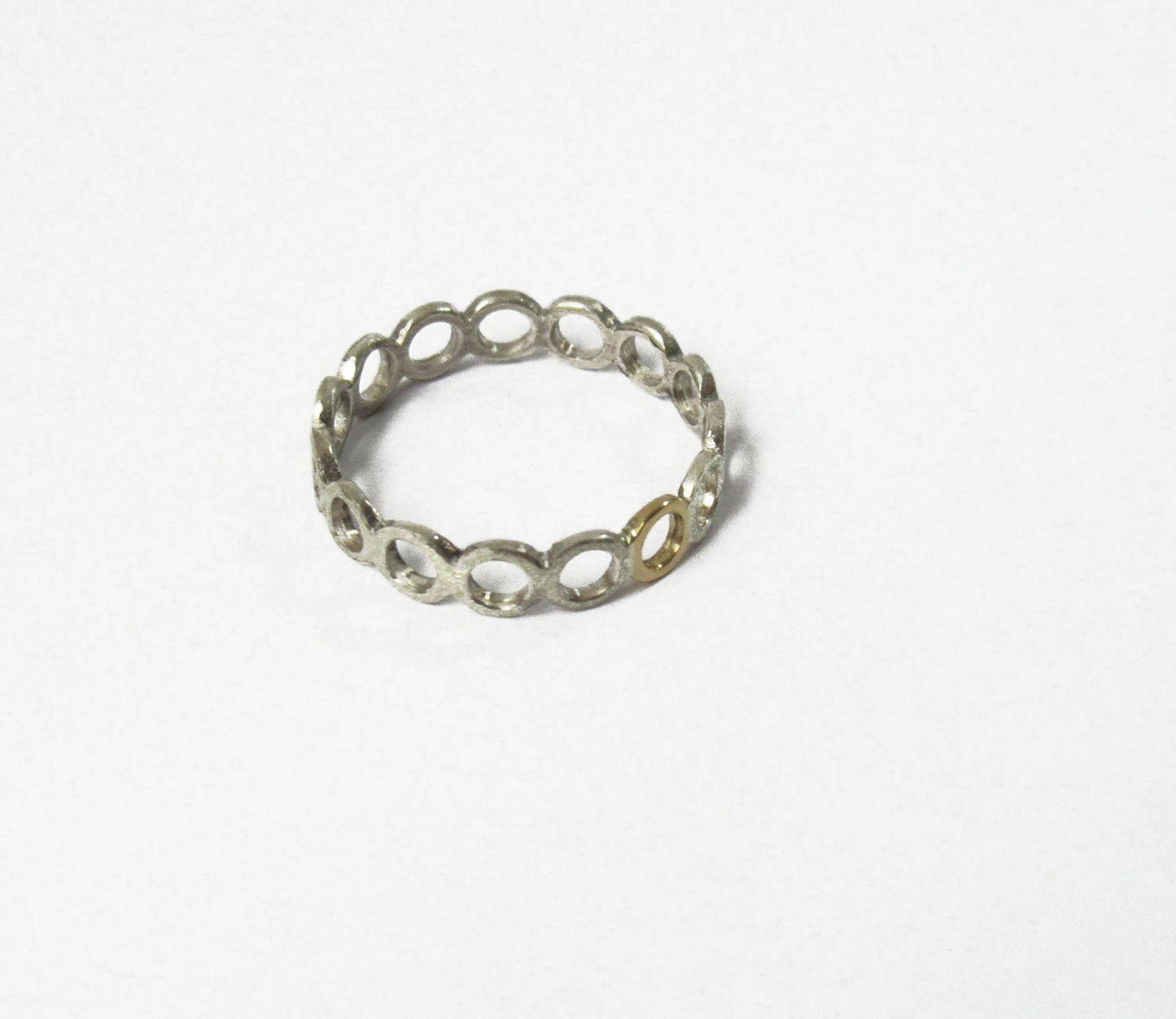 Silver×K18 circle ring  / Silver,K18YG