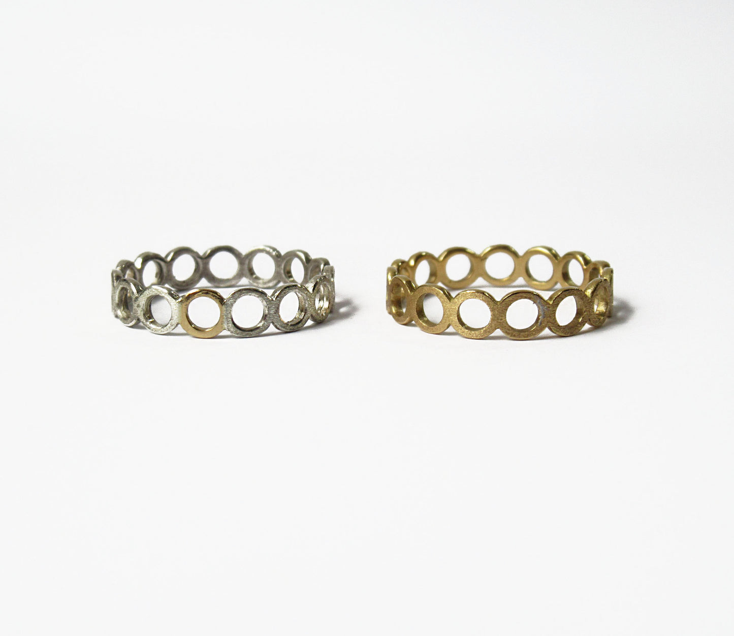 Silver×K18 circle ring  / Silver,K18YG