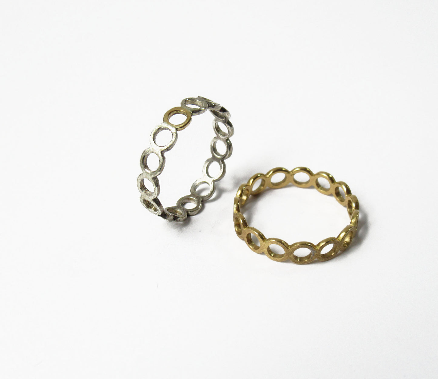 Silver×K18 circle ring  / Silver,K18YG