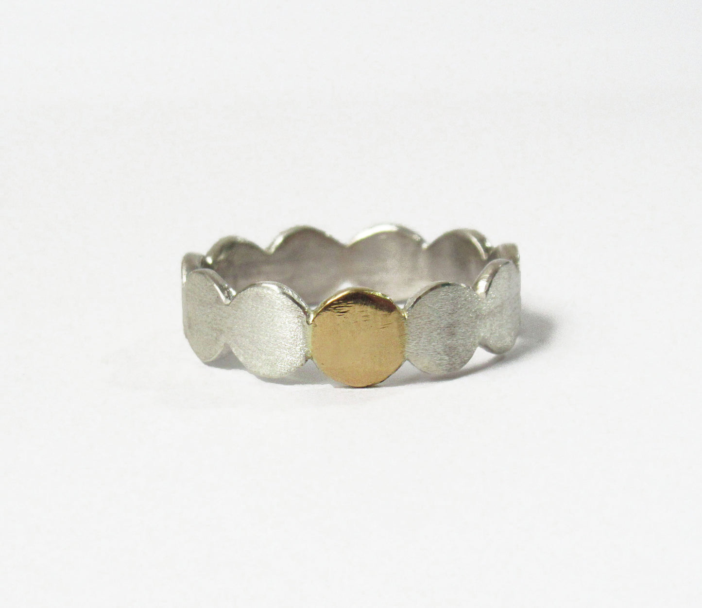 Silver×K18 marumaru ring 4 / Silver,K18YG
