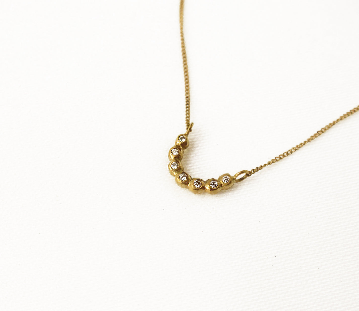 tsubu half dia7P necklace / K18 (40cm)