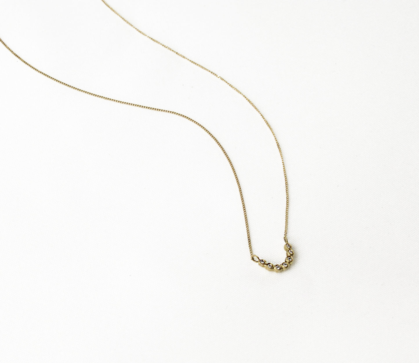 tsubu half dia7P necklace / K18 (40cm)