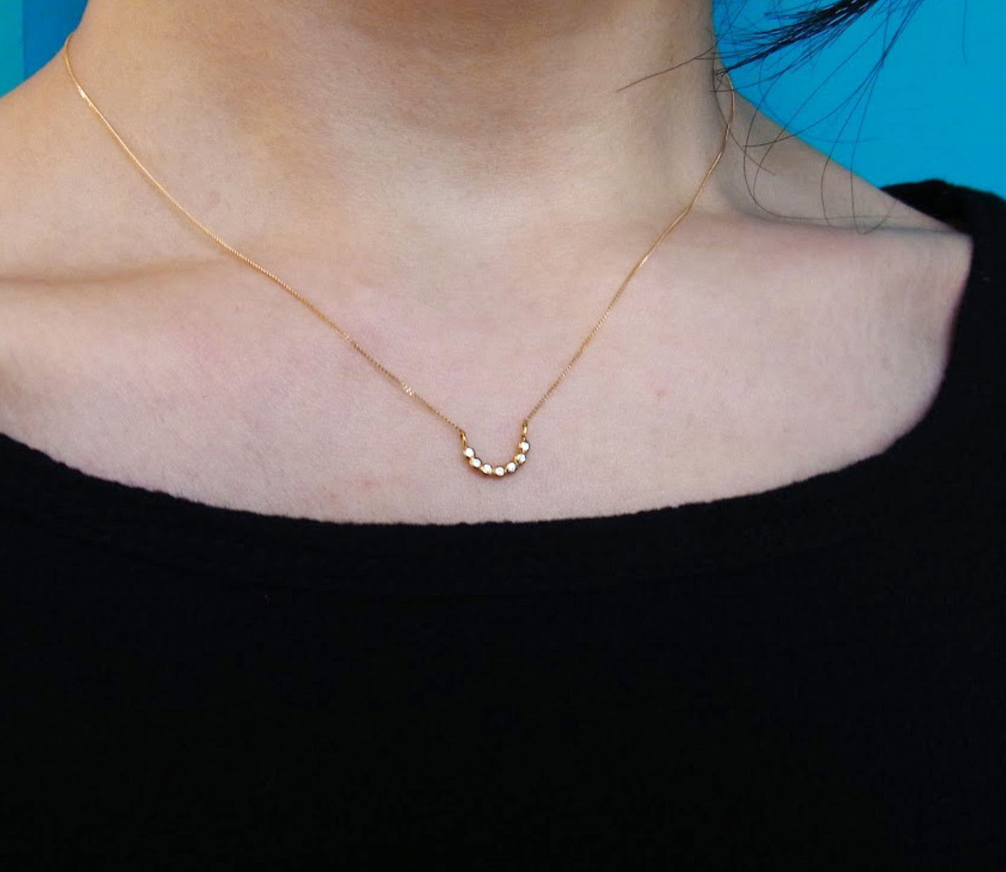 tsubu half dia7P necklace / K18 (40cm)