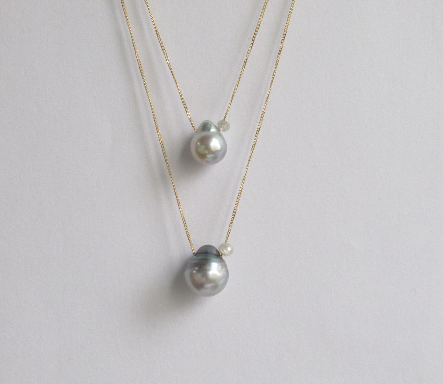 kerama pearl×diamond necklace (40cm)