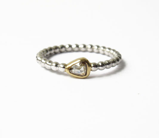 0.11ct diamond ring (K18 tsubutsubu)  #11
