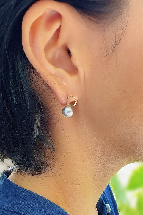 kerama pearl × marumaru  earring  / K18 (両耳）