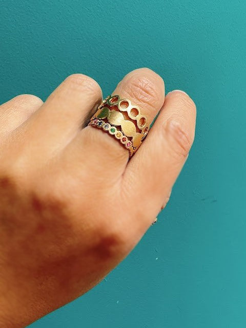 sapphire × circle half eternity ring (13号) / K18