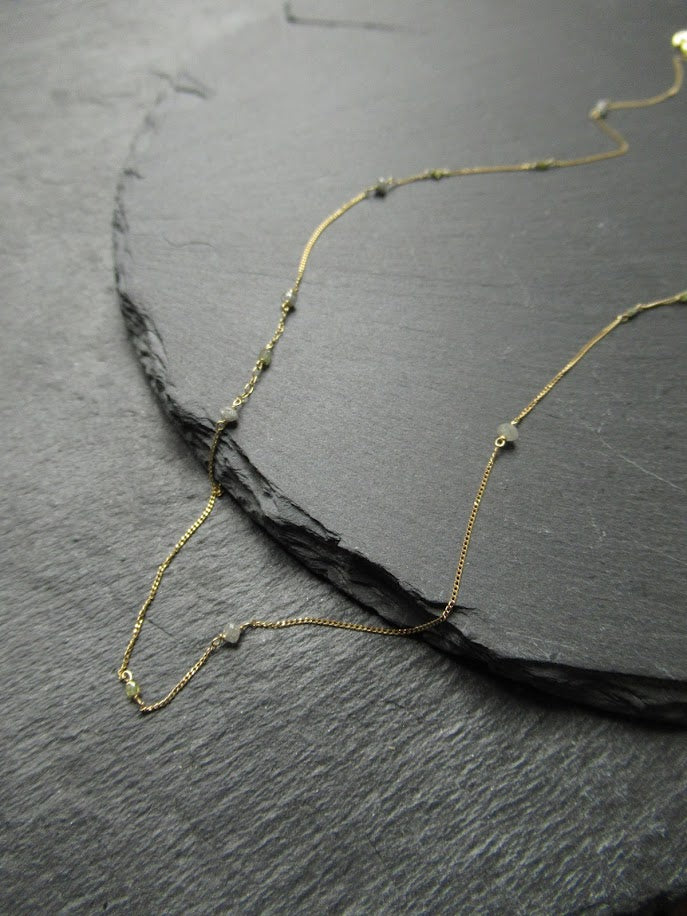 random diamond necklace (43cm) / K18