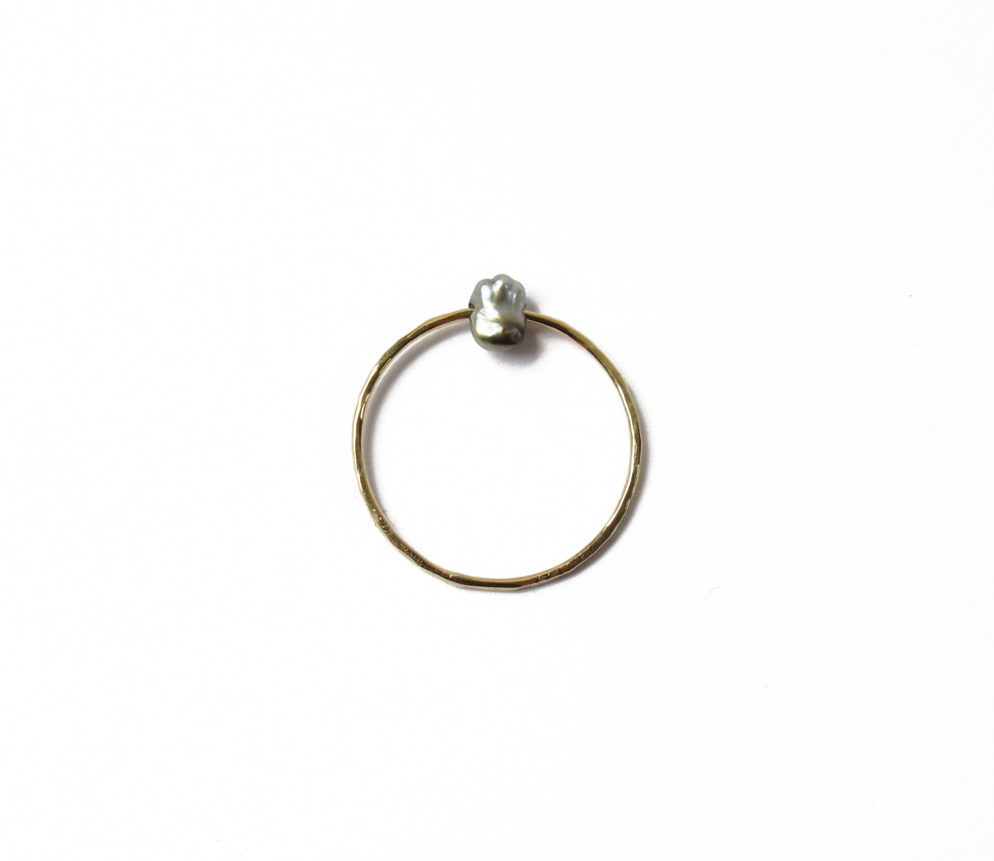 hitotsubu ring (kerama pearl) / K18 (14号)