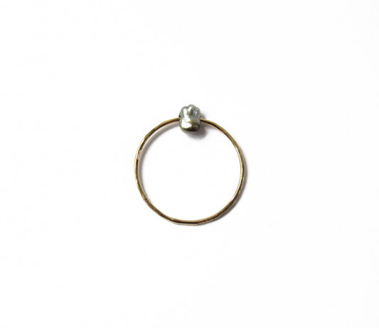hitotsubu ring (kerama pearl) / K18 (14号)