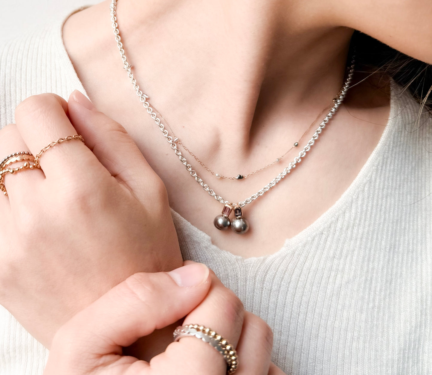 kerama perarl × blue sapphire charm / K18