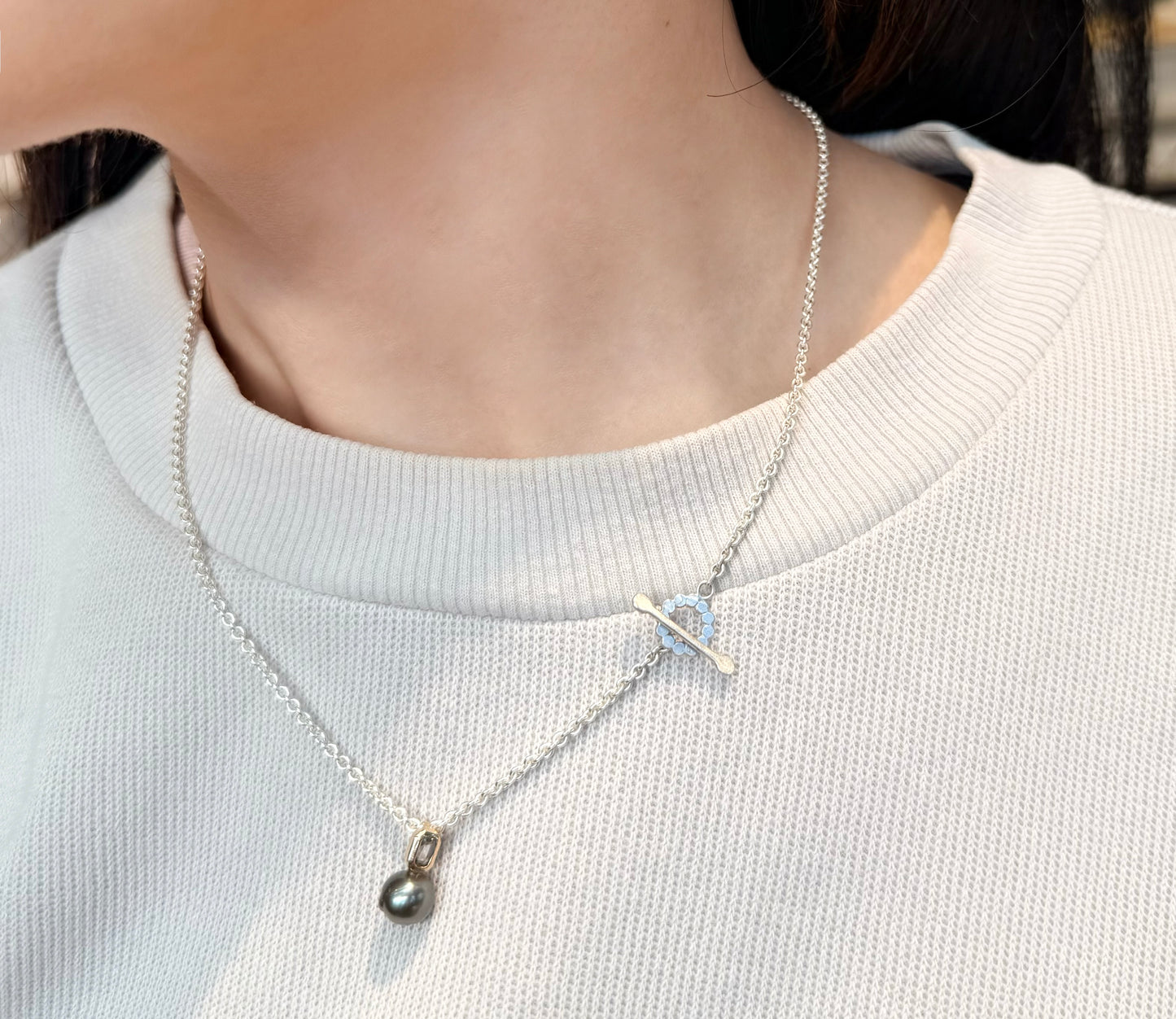 mantel necklace (marumaru) S / Silver (43cm)