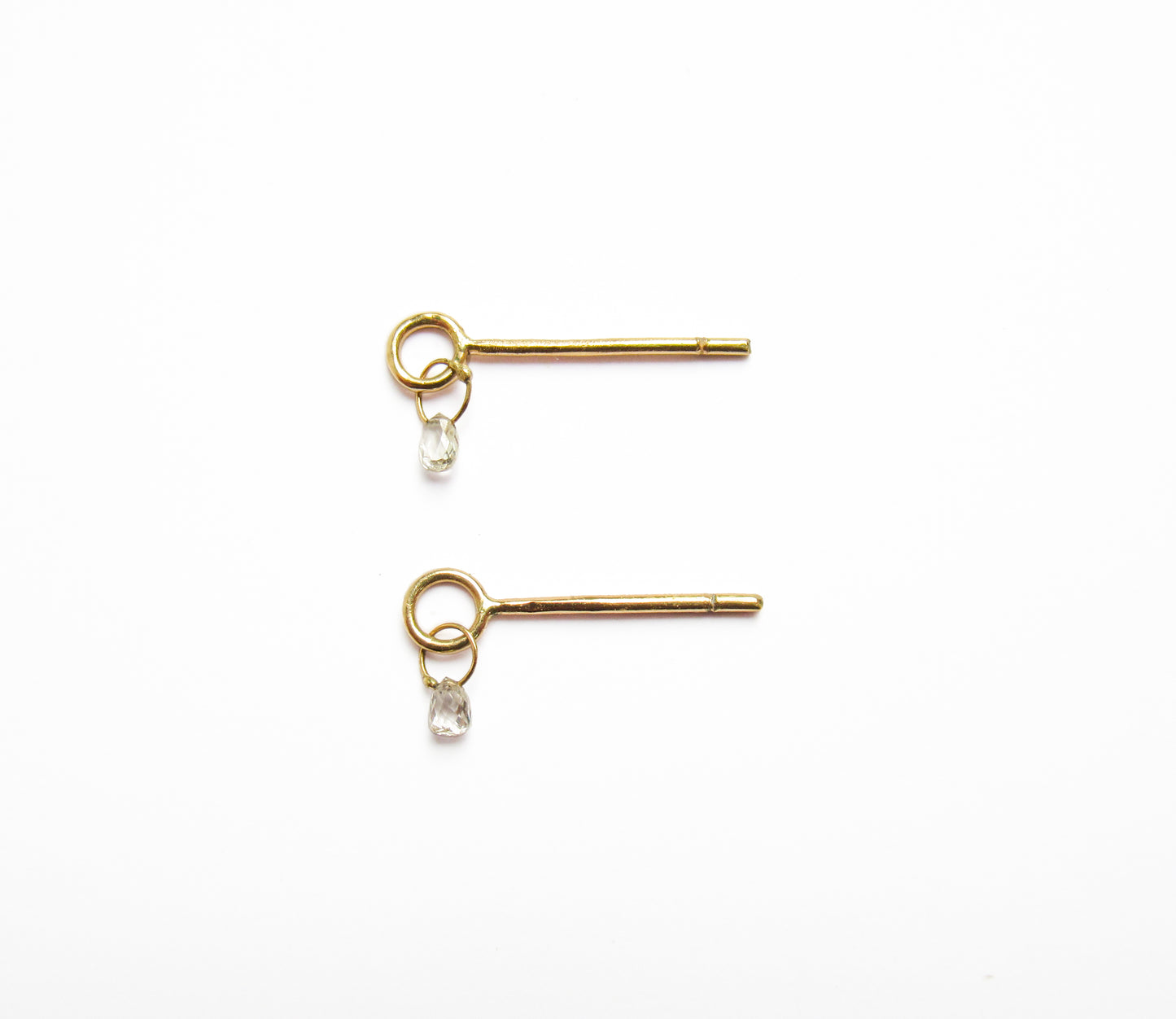 tiny diamond pierced earring (white diamond) / K18 (両耳)