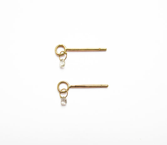 tiny diamond pierced earring (white diamond) / K18 (両耳)