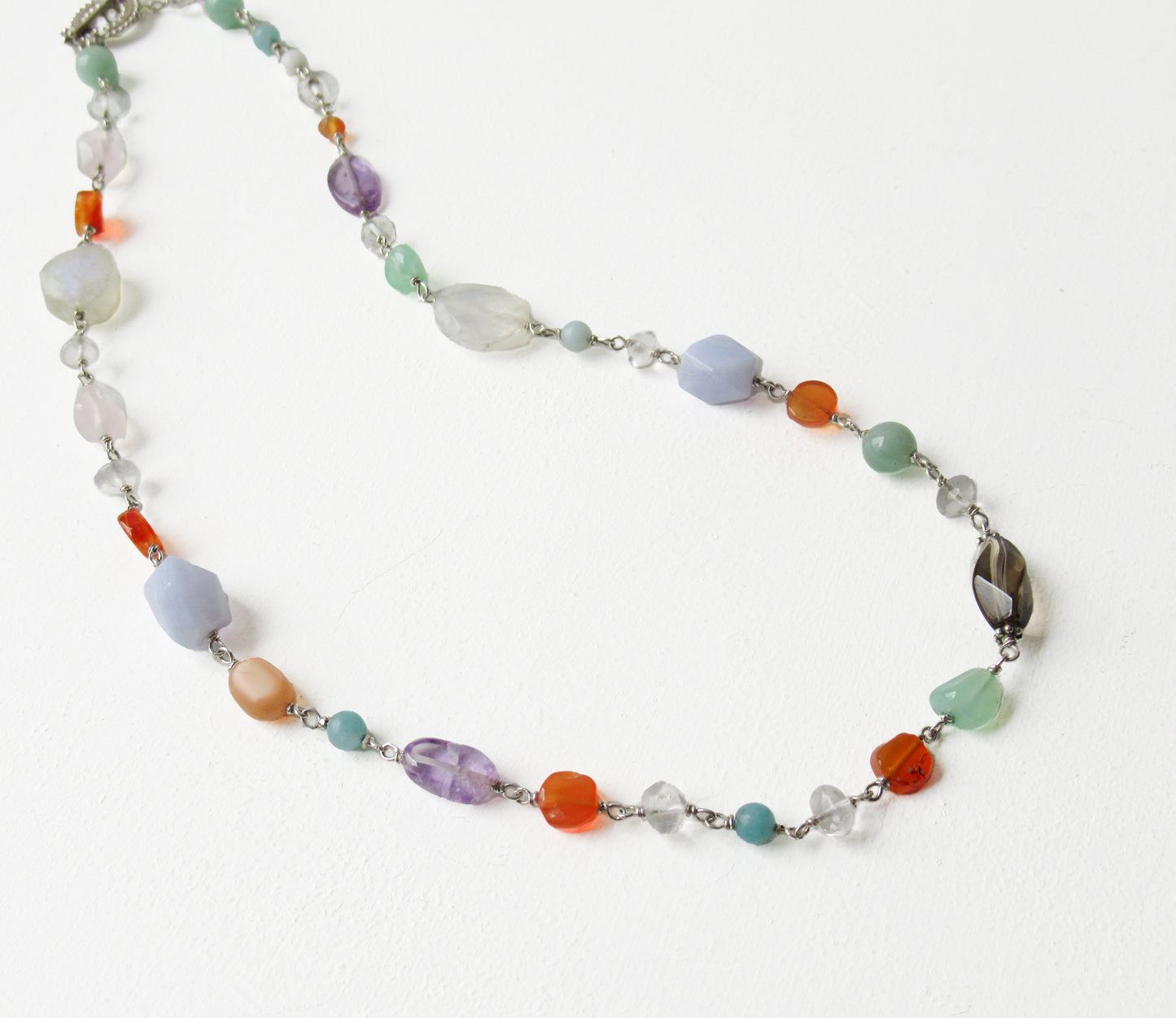 multi stone necklace / Silver (45cm)