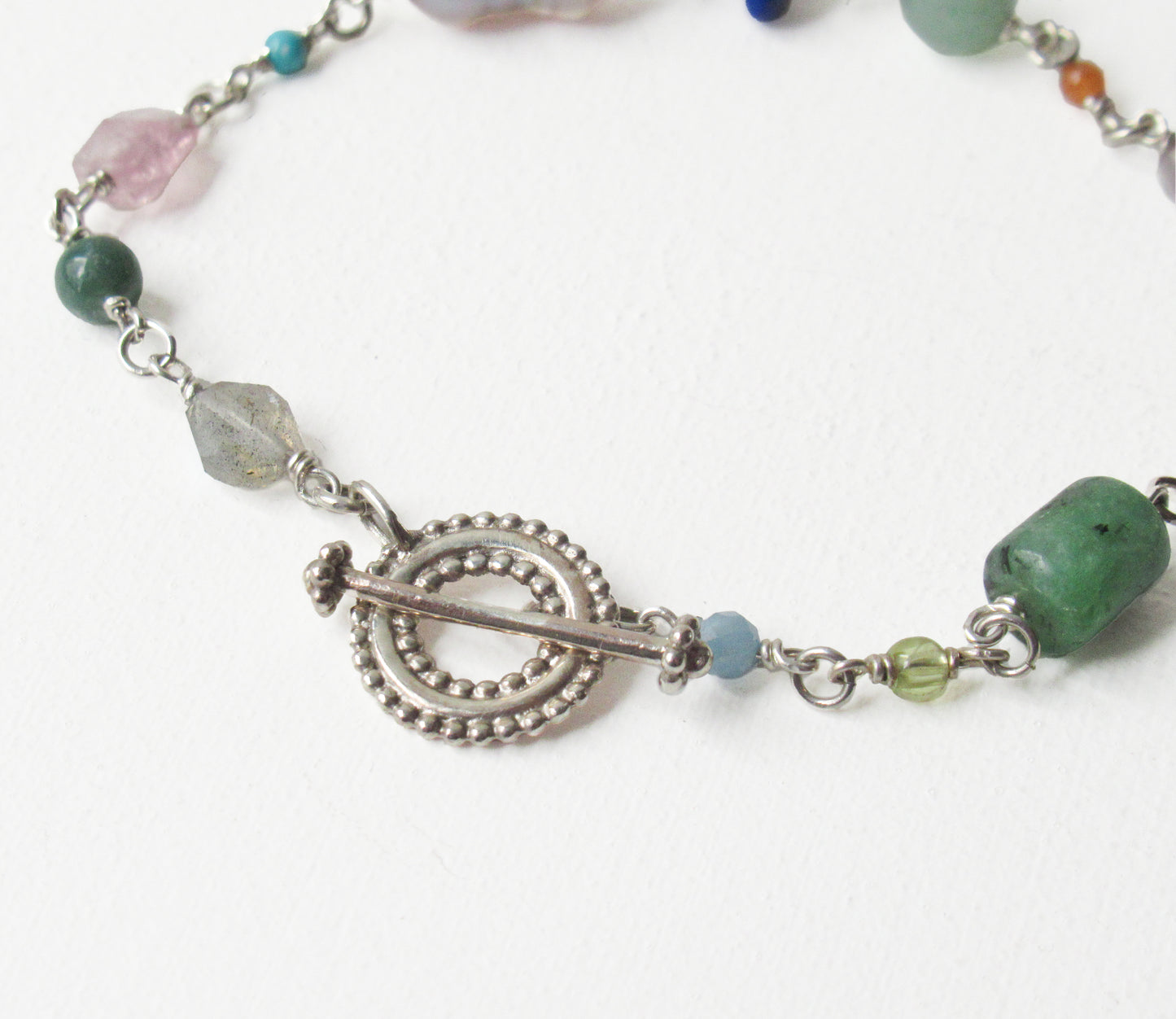 multi stone bracelet / Silver