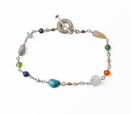 multi stone bracelet / Silver