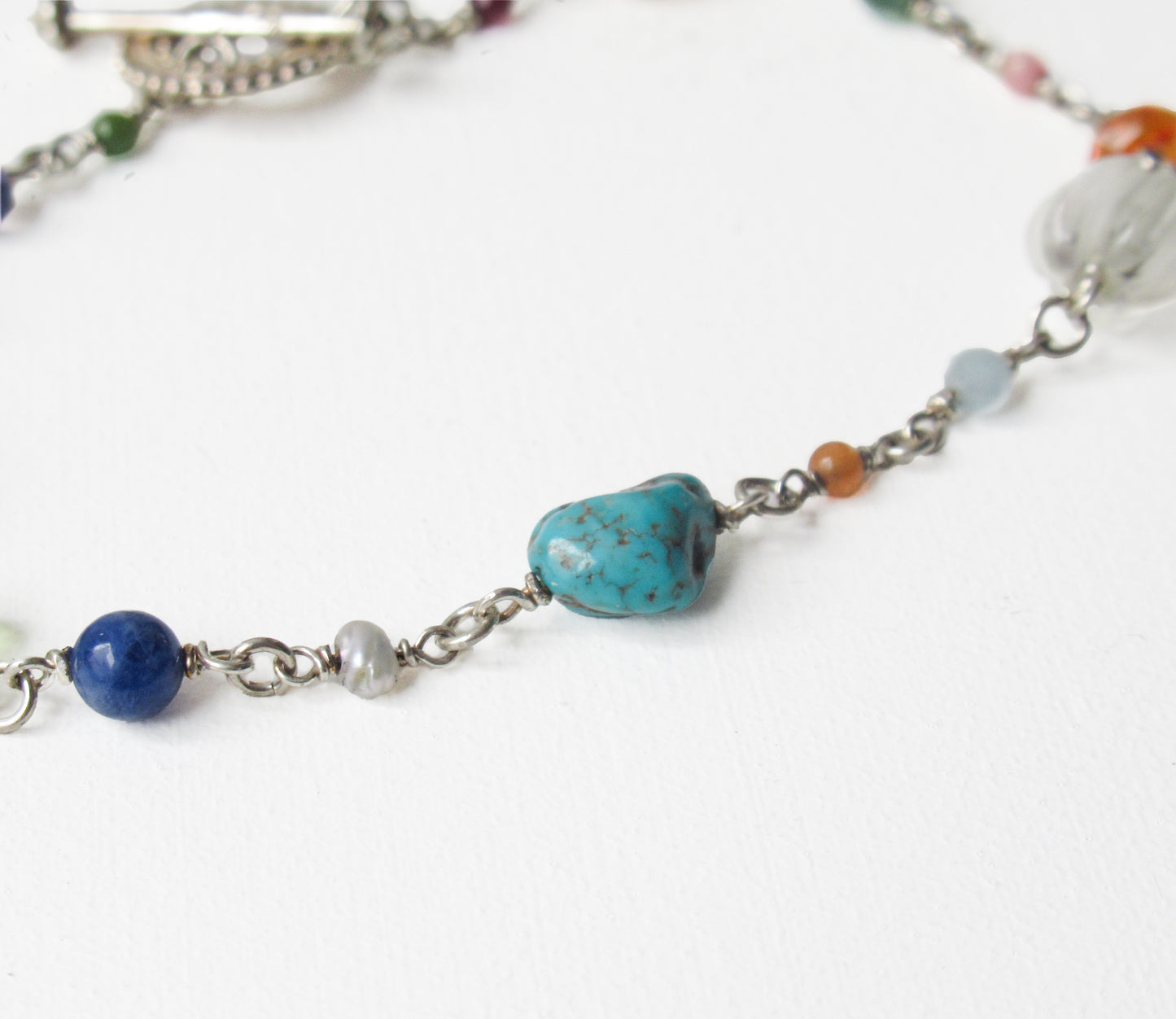 multi stone bracelet / Silver