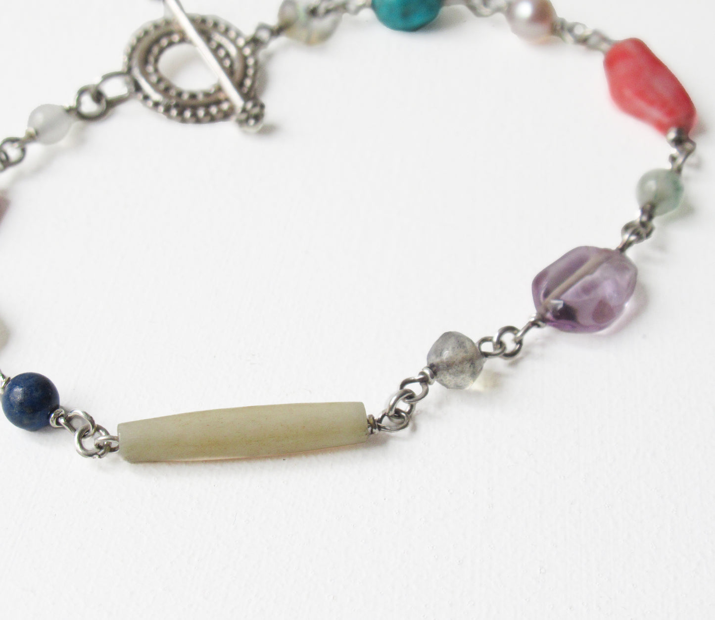 multi stone bracelet / Silver