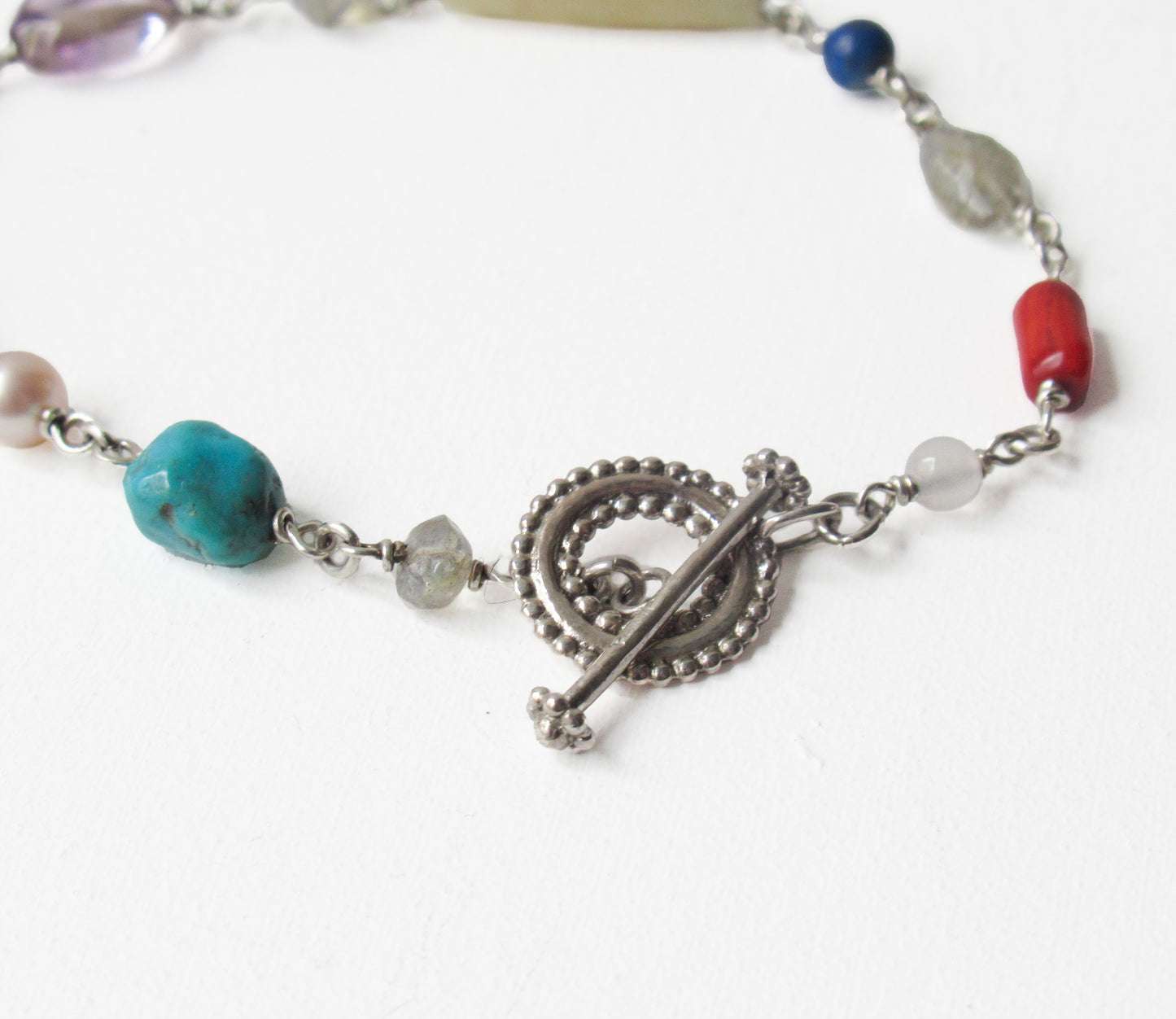 multi stone bracelet / Silver
