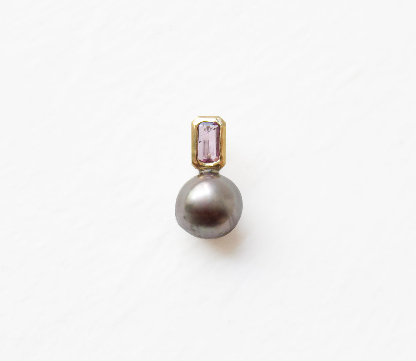 kerama perarl × pink sapphire charm / K18