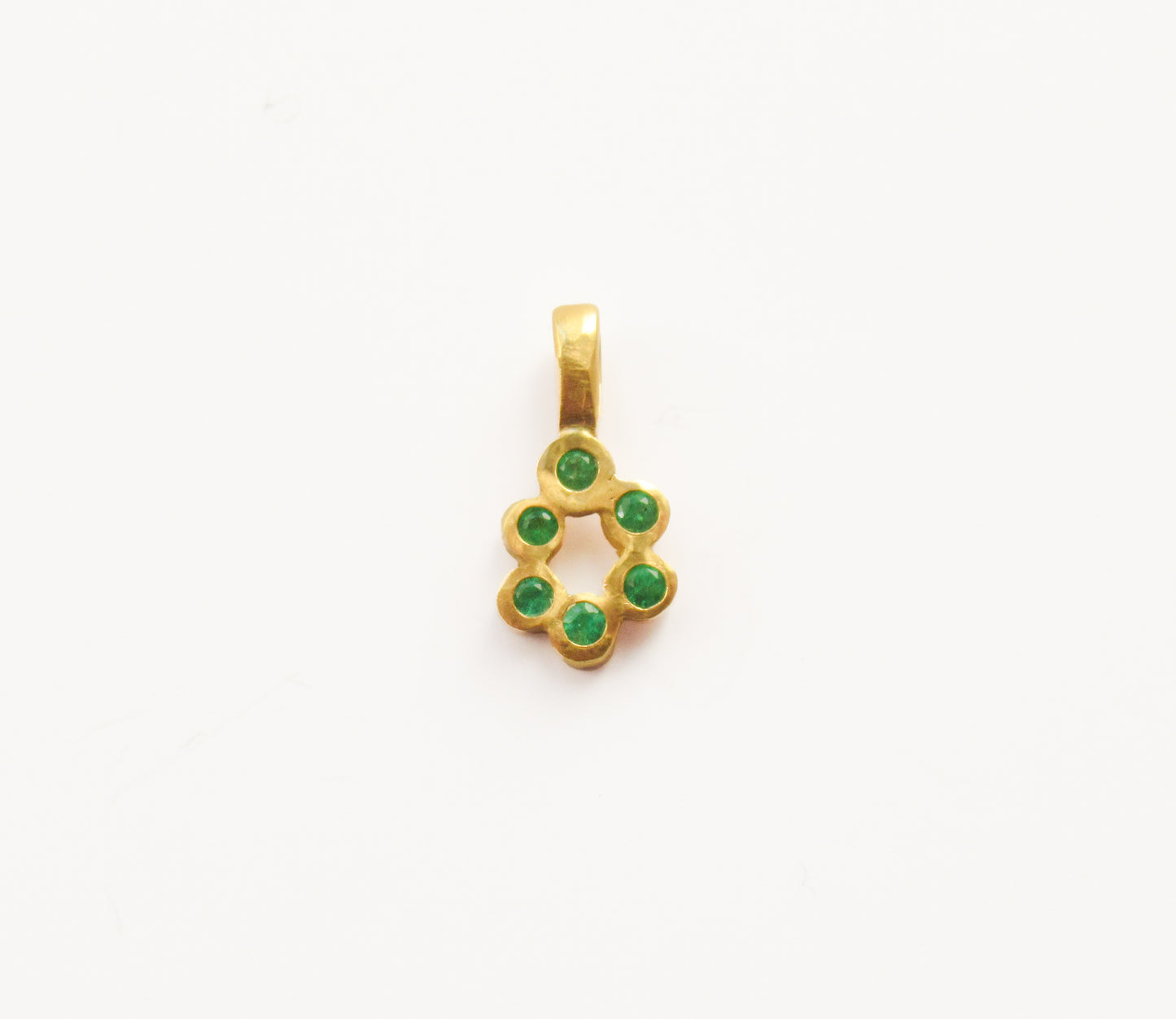 6P gems flat bubble charm (Emerald) / K18